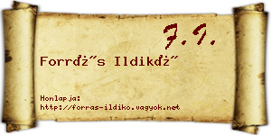 Forrás Ildikó névjegykártya
